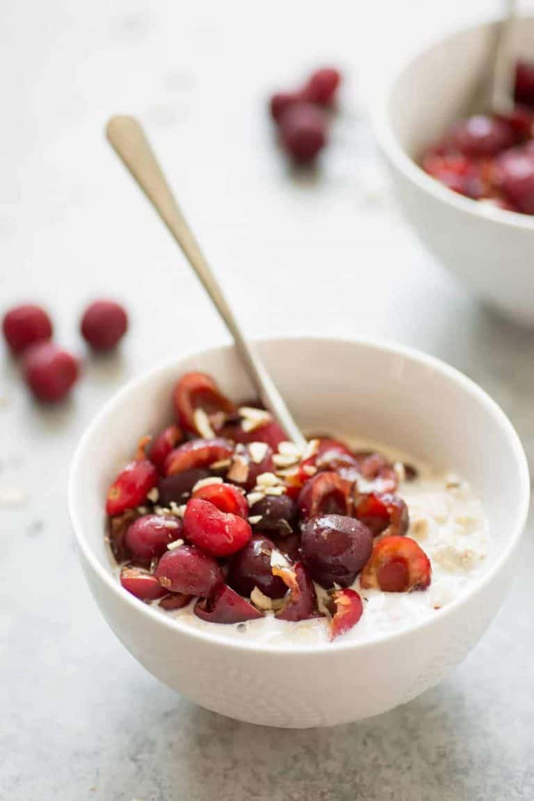 Lavender Cherry Overnight Oats - Delish Knowledge