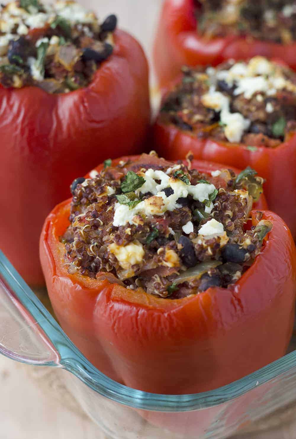 Southwestern Quinoa Stuffed Peppers - Delish Knowledge