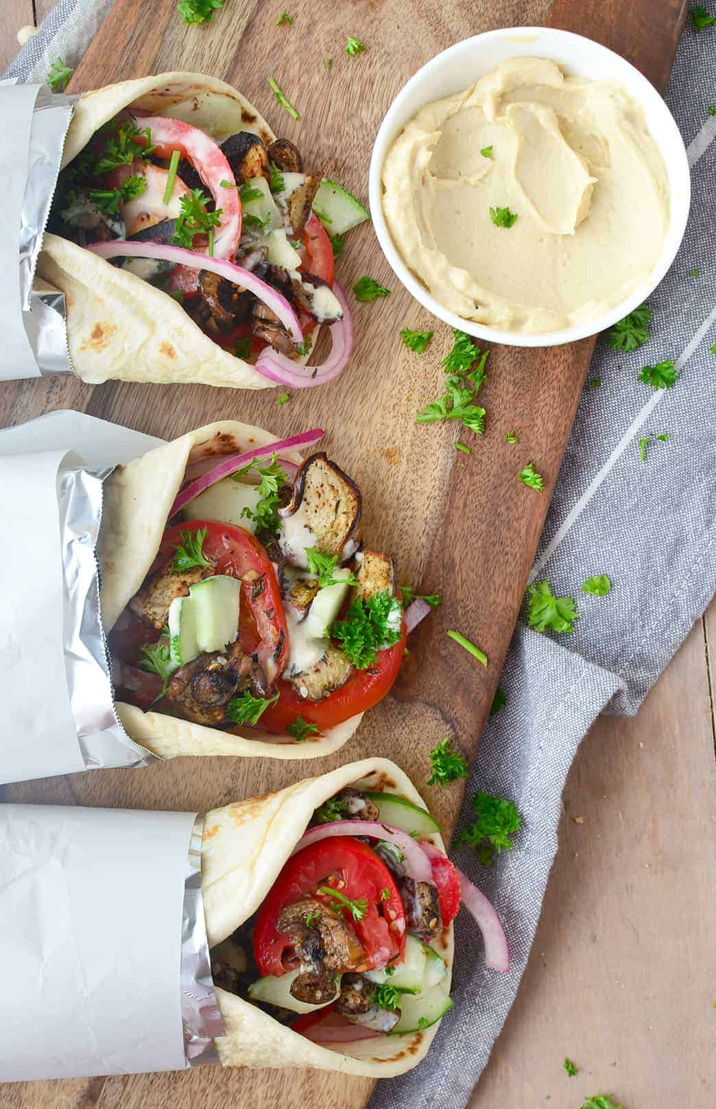 Vegan Eggplant Gyros Recipe - Delish Knowledge